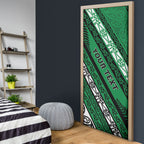 Personalised Aotearoa Ngati Raukawa Door Cover New Zealand Maori Tribal Fern Pattern