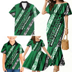 Personalised Aotearoa Ngati Raukawa Family Matching Mermaid Dress and Hawaiian Shirt New Zealand Maori Tribal Fern Pattern