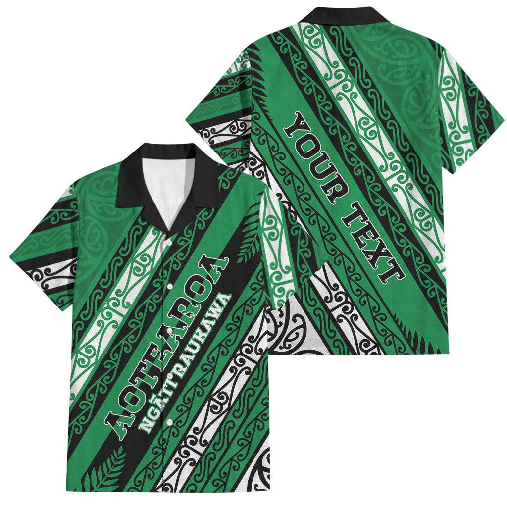 Personalised Aotearoa Ngati Raukawa Family Matching Puletasi and Hawaiian Shirt New Zealand Maori Tribal Fern Pattern