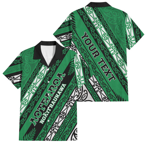 Personalised Aotearoa Ngati Raukawa Family Matching Summer Maxi Dress and Hawaiian Shirt New Zealand Maori Tribal Fern Pattern