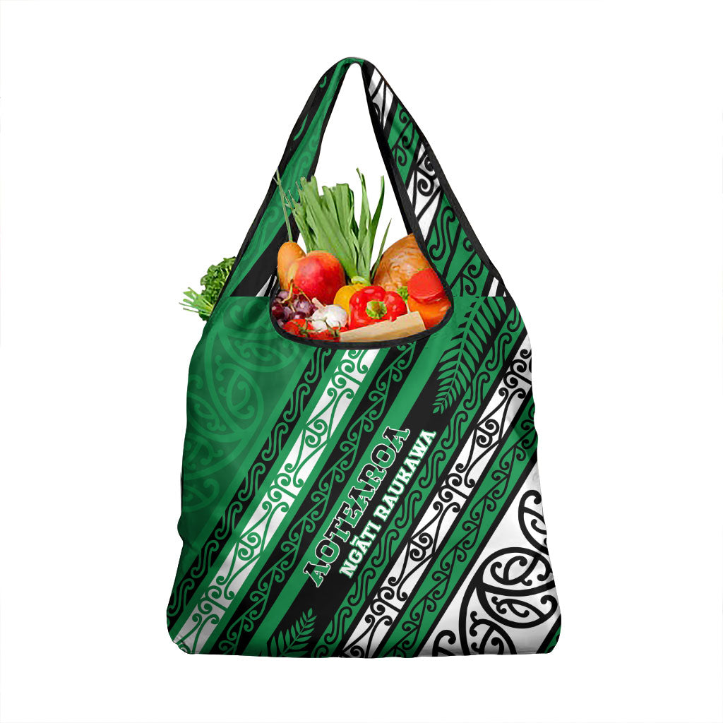 Aotearoa Ngati Raukawa Grocery Bag New Zealand Maori Tribal Fern Pattern