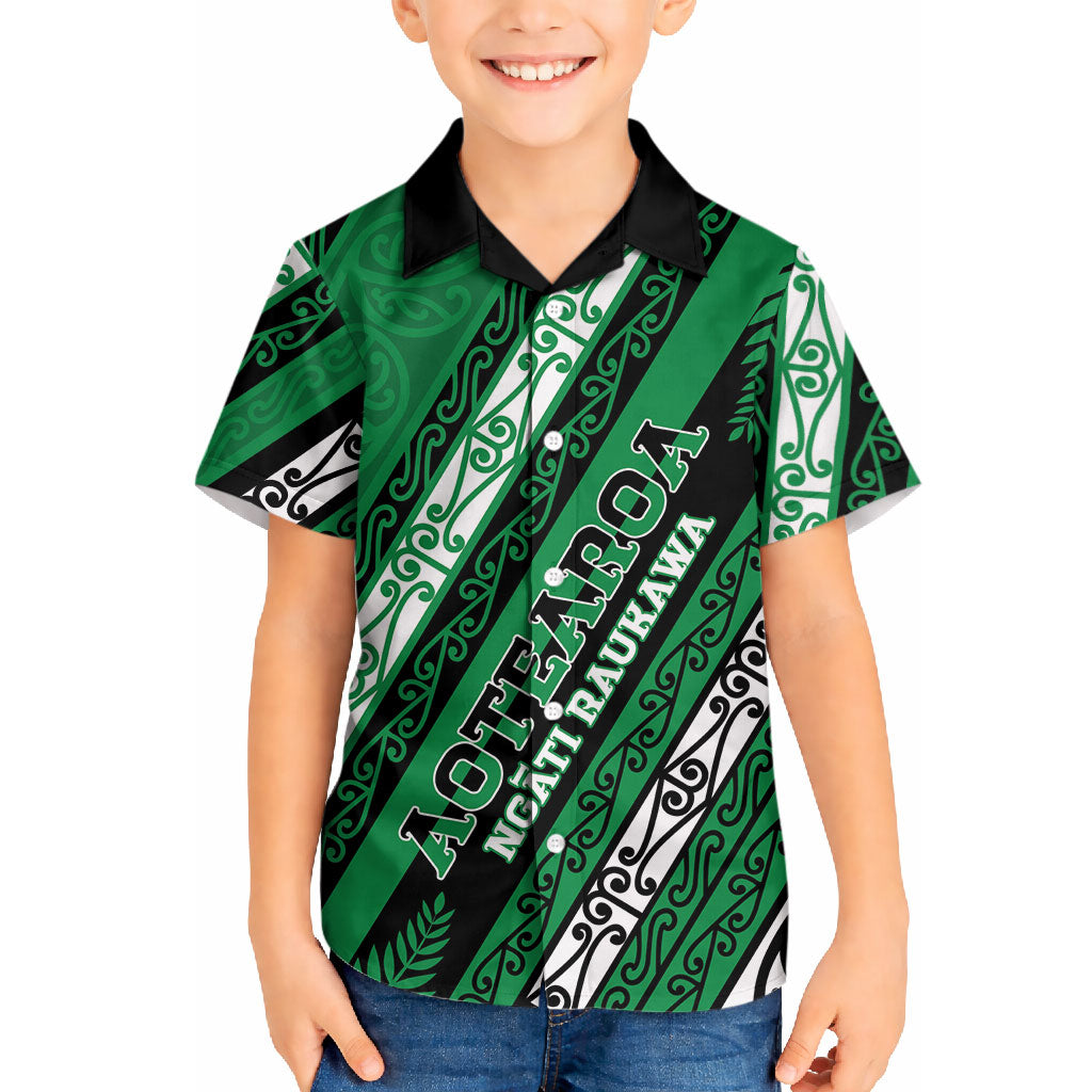 Personalised Aotearoa Ngati Raukawa Hawaiian Shirt New Zealand Maori Tribal Fern Pattern