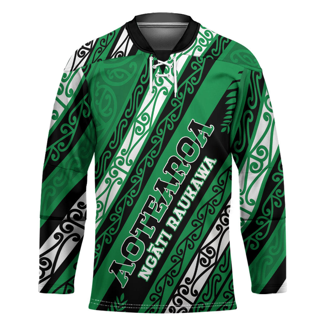 Personalised Aotearoa Ngati Raukawa Hockey Jersey New Zealand Maori Tribal Fern Pattern