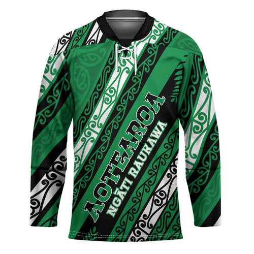 Personalised Aotearoa Ngati Raukawa Hockey Jersey New Zealand Maori Tribal Fern Pattern