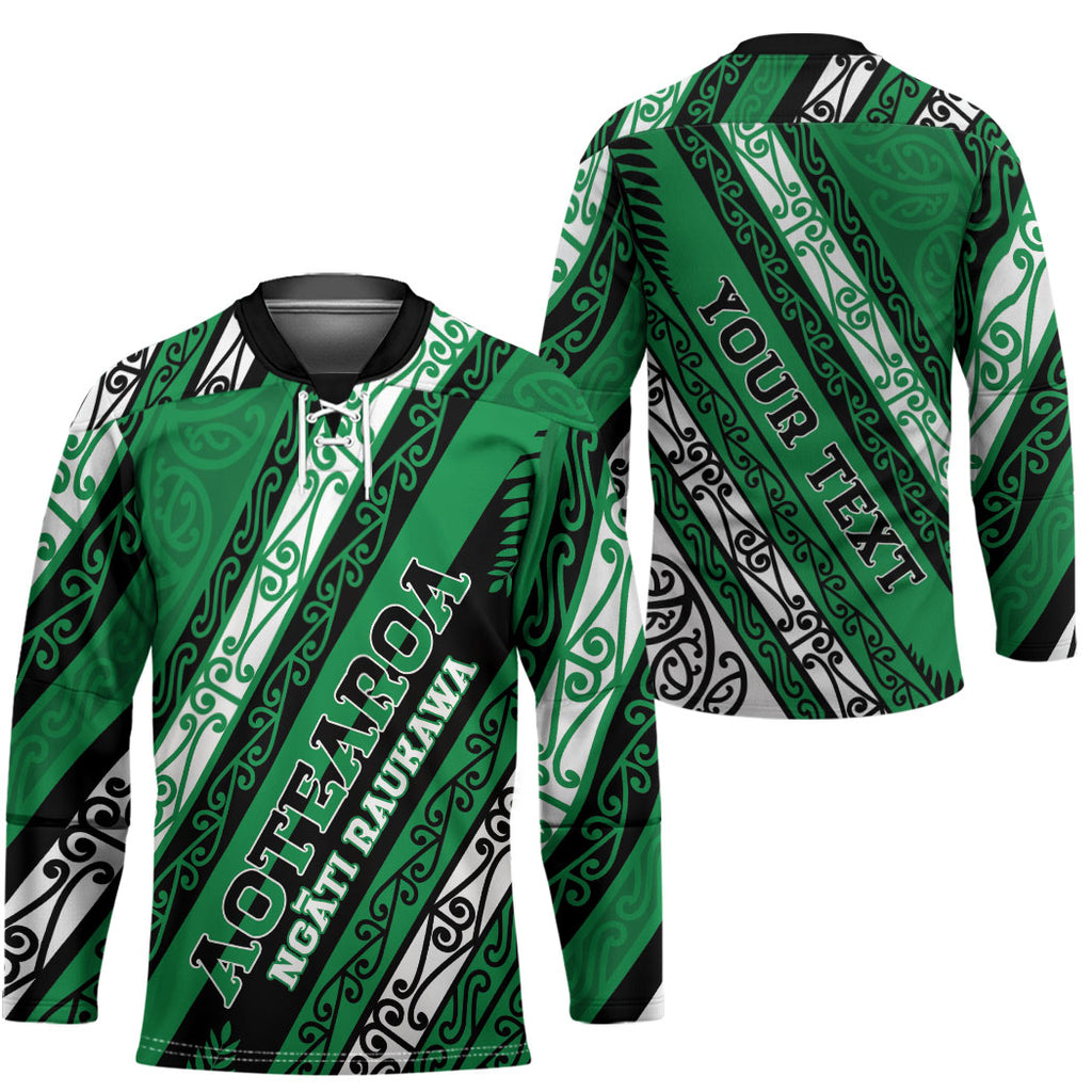 Personalised Aotearoa Ngati Raukawa Hockey Jersey New Zealand Maori Tribal Fern Pattern