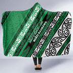 Aotearoa Ngati Raukawa Hooded Blanket New Zealand Maori Tribal Fern Pattern