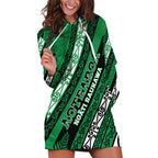Personalised Aotearoa Ngati Raukawa Hoodie Dress New Zealand Maori Tribal Fern Pattern