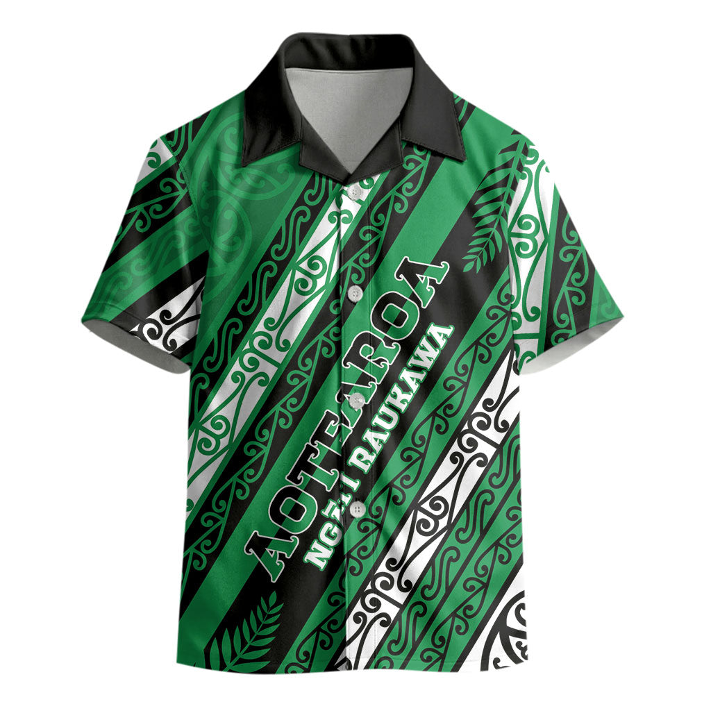 Personalised Aotearoa Ngati Raukawa Kid Hawaiian Shirt New Zealand Maori Tribal Fern Pattern