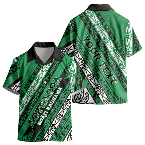 Personalised Aotearoa Ngati Raukawa Kid Hawaiian Shirt New Zealand Maori Tribal Fern Pattern