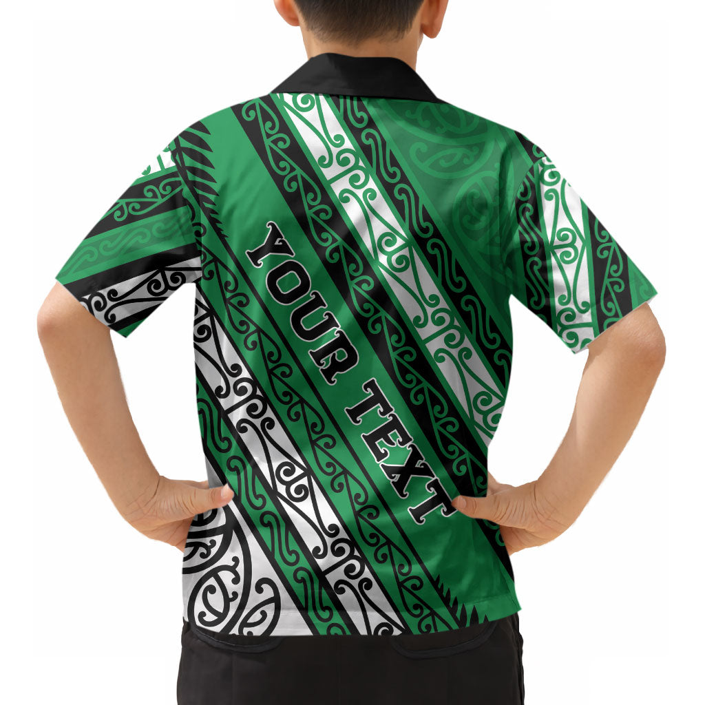 Personalised Aotearoa Ngati Raukawa Kid Hawaiian Shirt New Zealand Maori Tribal Fern Pattern
