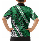 Personalised Aotearoa Ngati Raukawa Kid Hawaiian Shirt New Zealand Maori Tribal Fern Pattern