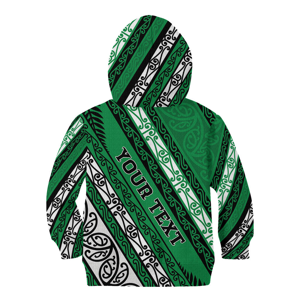 Personalised Aotearoa Ngati Raukawa Kid Hoodie New Zealand Maori Tribal Fern Pattern