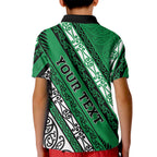 Personalised Aotearoa Ngati Raukawa Kid Polo Shirt New Zealand Maori Tribal Fern Pattern