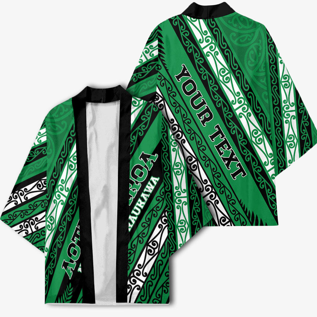 Personalised Aotearoa Ngati Raukawa Kimono New Zealand Maori Tribal Fern Pattern