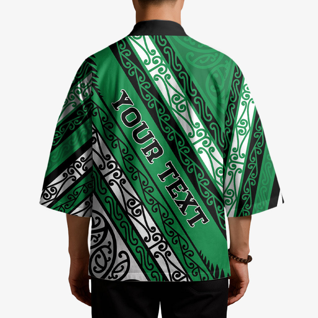 Personalised Aotearoa Ngati Raukawa Kimono New Zealand Maori Tribal Fern Pattern