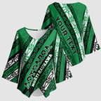 Personalised Aotearoa Ngati Raukawa Kimono Sleeve Blouse New Zealand Maori Tribal Fern Pattern