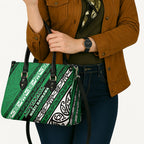 Aotearoa Ngati Raukawa Leather Bag New Zealand Maori Tribal Fern Pattern