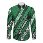 Personalised Aotearoa Ngati Raukawa Long Sleeve Button Shirt New Zealand Maori Tribal Fern Pattern