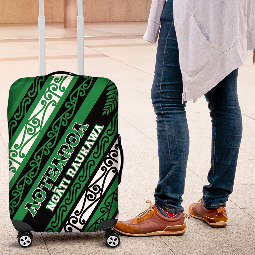 Aotearoa Ngati Raukawa Luggage Cover New Zealand Maori Tribal Fern Pattern