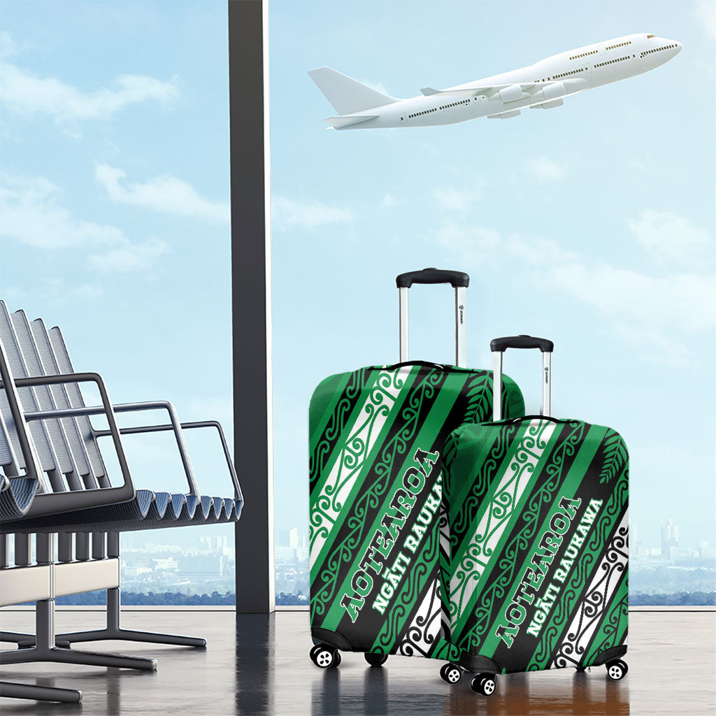 Aotearoa Ngati Raukawa Luggage Cover New Zealand Maori Tribal Fern Pattern