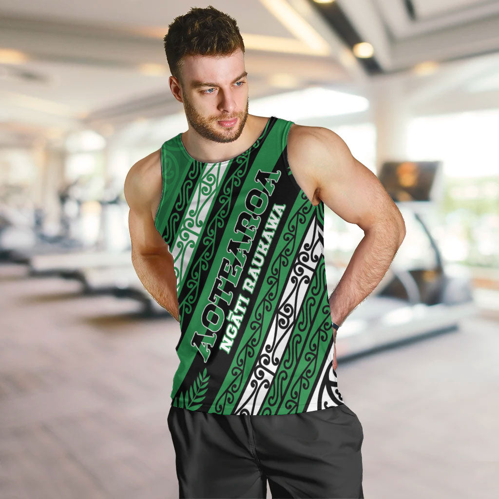 Personalised Aotearoa Ngati Raukawa Men Tank Top New Zealand Maori Tribal Fern Pattern