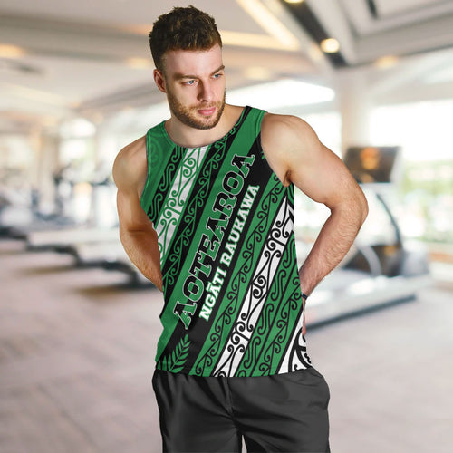 Personalised Aotearoa Ngati Raukawa Men Tank Top New Zealand Maori Tribal Fern Pattern