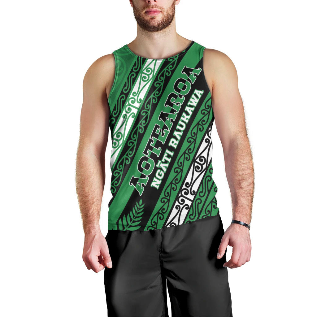 Personalised Aotearoa Ngati Raukawa Men Tank Top New Zealand Maori Tribal Fern Pattern
