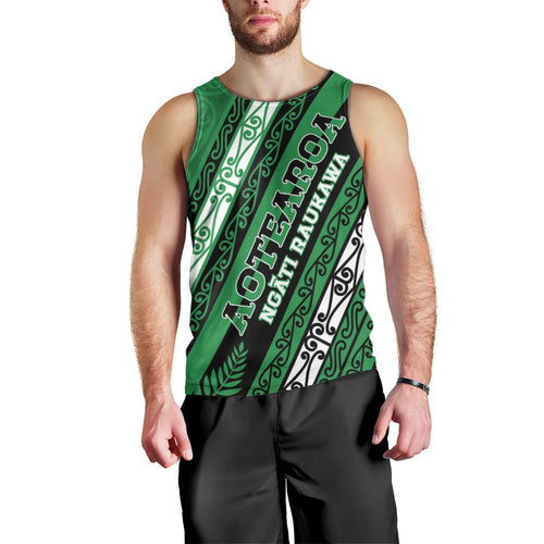 Personalised Aotearoa Ngati Raukawa Men Tank Top New Zealand Maori Tribal Fern Pattern