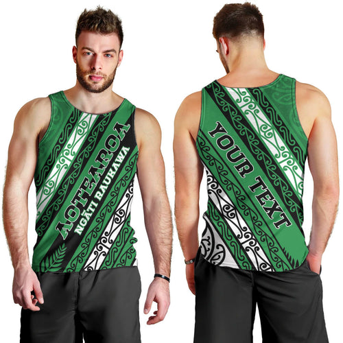 Personalised Aotearoa Ngati Raukawa Men Tank Top New Zealand Maori Tribal Fern Pattern