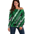 Personalised Aotearoa Ngati Raukawa Off Shoulder Sweater New Zealand Maori Tribal Fern Pattern