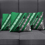 Aotearoa Ngati Raukawa Pillow Cover New Zealand Maori Tribal Fern Pattern