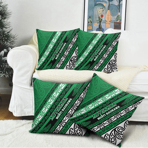 Aotearoa Ngati Raukawa Pillow Cover New Zealand Maori Tribal Fern Pattern
