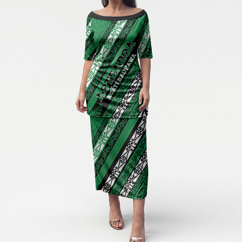 Personalised Aotearoa Ngati Raukawa Puletasi New Zealand Maori Tribal Fern Pattern