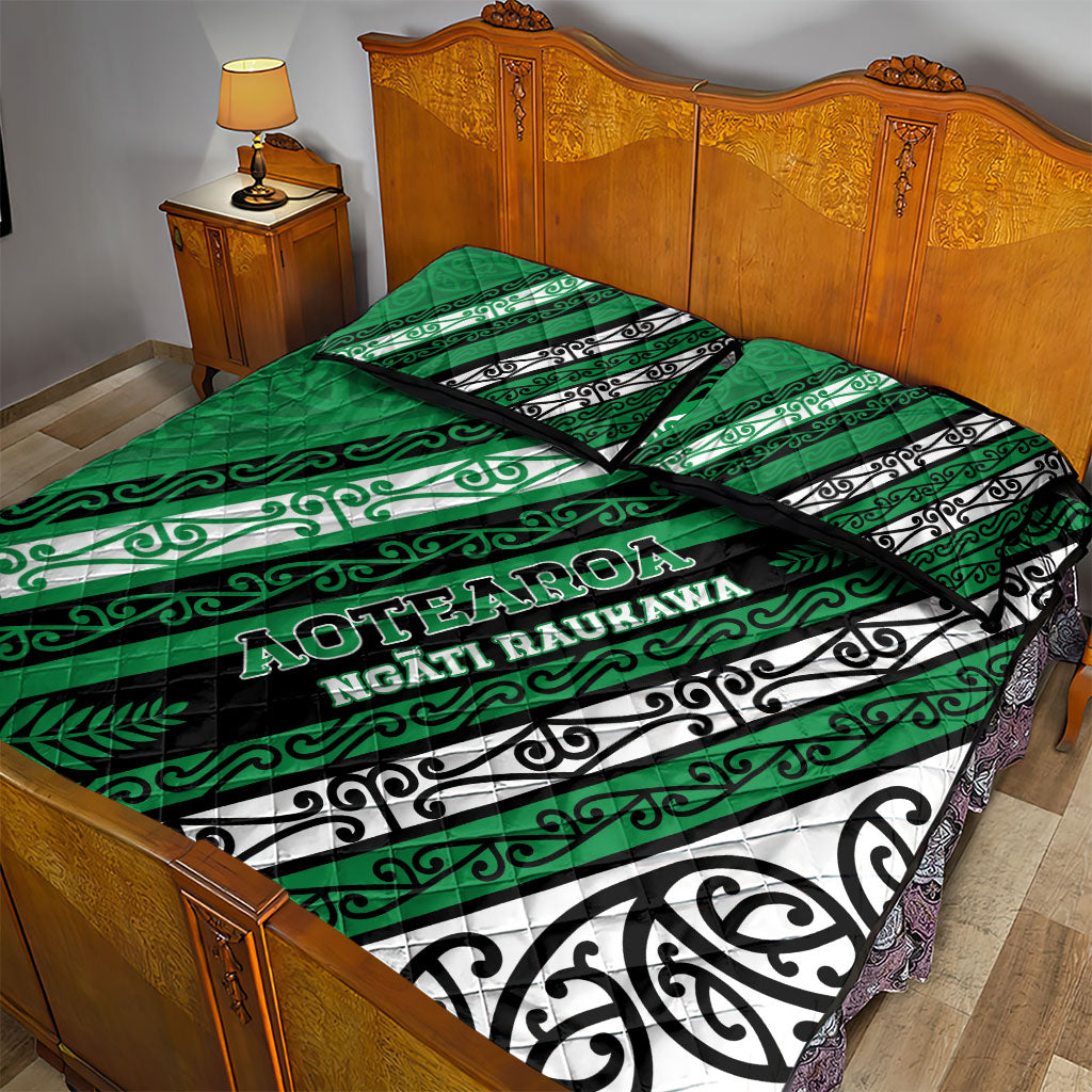 Aotearoa Ngati Raukawa Quilt Bed Set New Zealand Maori Tribal Fern Pattern