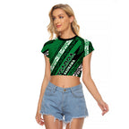 Personalised Aotearoa Ngati Raukawa Raglan Cropped T Shirt New Zealand Maori Tribal Fern Pattern