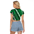 Personalised Aotearoa Ngati Raukawa Raglan Cropped T Shirt New Zealand Maori Tribal Fern Pattern