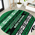 Aotearoa Ngati Raukawa Round Carpet New Zealand Maori Tribal Fern Pattern