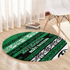 Aotearoa Ngati Raukawa Round Carpet New Zealand Maori Tribal Fern Pattern