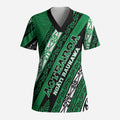 Personalised Aotearoa Ngati Raukawa Scrub Top New Zealand Maori Tribal Fern Pattern