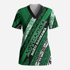 Personalised Aotearoa Ngati Raukawa Scrub Top New Zealand Maori Tribal Fern Pattern