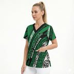 Personalised Aotearoa Ngati Raukawa Scrub Top New Zealand Maori Tribal Fern Pattern