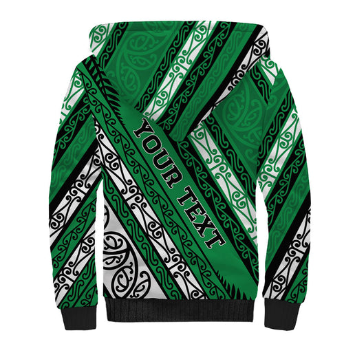 Personalised Aotearoa Ngati Raukawa Sherpa Hoodie New Zealand Maori Tribal Fern Pattern