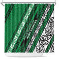 Aotearoa Ngati Raukawa Shower Curtain New Zealand Maori Tribal Fern Pattern