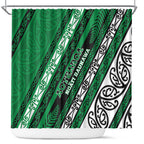 Aotearoa Ngati Raukawa Shower Curtain New Zealand Maori Tribal Fern Pattern