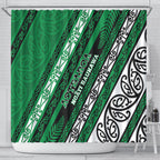 Aotearoa Ngati Raukawa Shower Curtain New Zealand Maori Tribal Fern Pattern