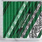Aotearoa Ngati Raukawa Shower Curtain New Zealand Maori Tribal Fern Pattern