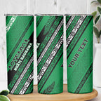 Personalised Aotearoa Ngati Raukawa Skinny Tumbler New Zealand Maori Tribal Fern Pattern