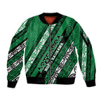 Personalised Aotearoa Ngati Raukawa Sleeve Zip Bomber Jacket New Zealand Maori Tribal Fern Pattern