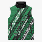 Personalised Aotearoa Ngati Raukawa Sleeveless Puffer Jacket New Zealand Maori Tribal Fern Pattern