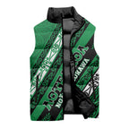 Personalised Aotearoa Ngati Raukawa Sleeveless Puffer Jacket New Zealand Maori Tribal Fern Pattern